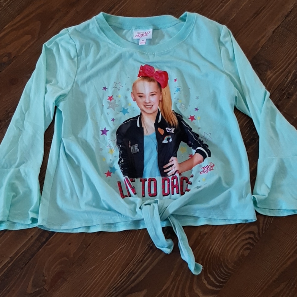 Girls Jojo Siwa long sleeve shirt with bell sleeve